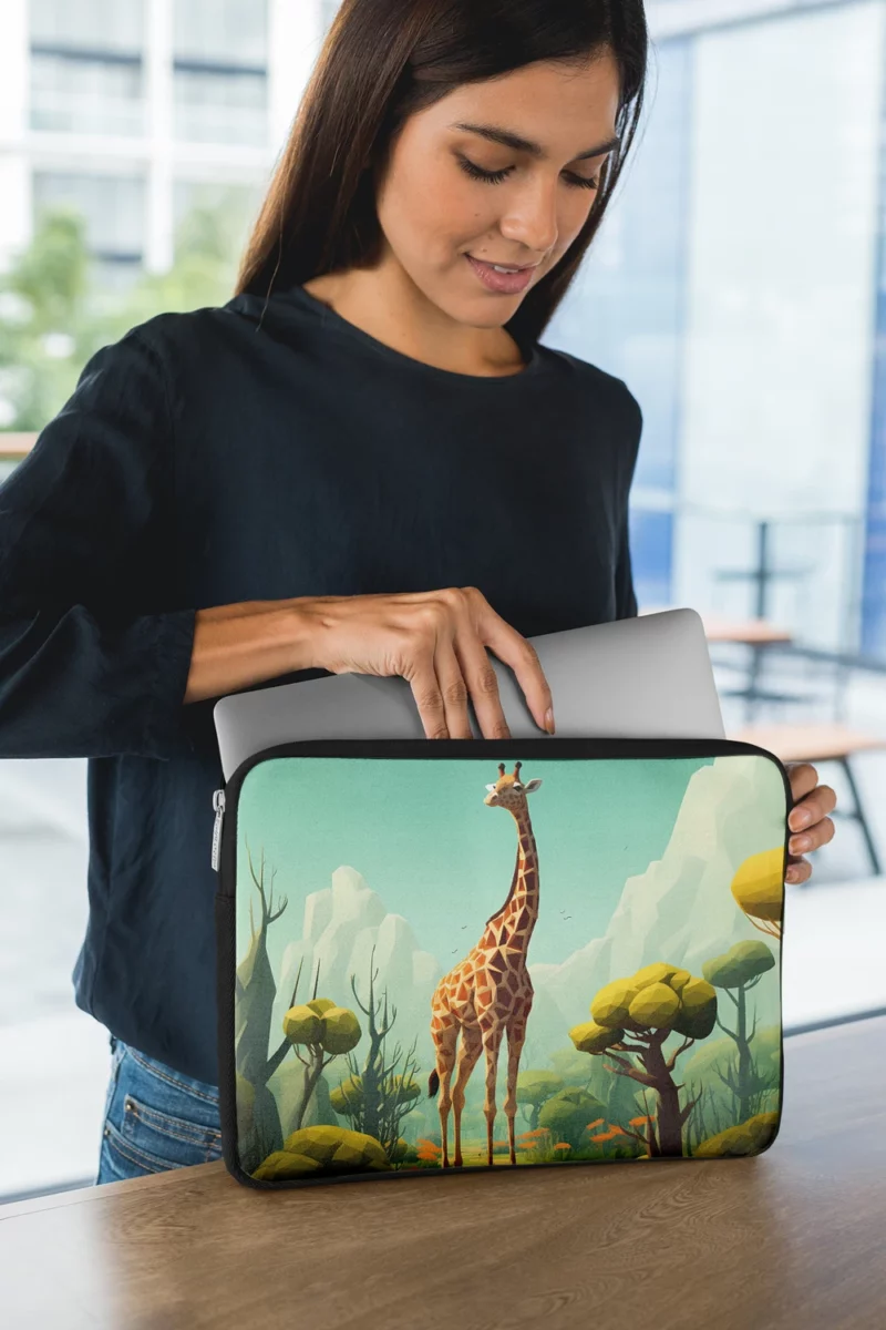 Isometric Giraffe Illustration Laptop Sleeve 1