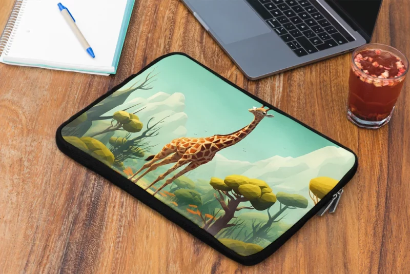 Isometric Giraffe Illustration Laptop Sleeve 2