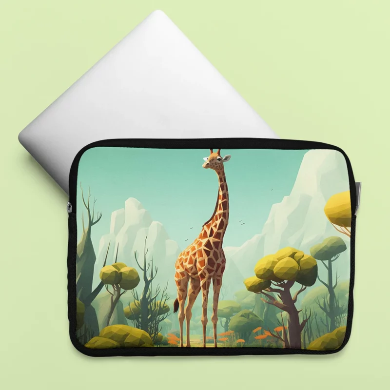 Isometric Giraffe Illustration Laptop Sleeve