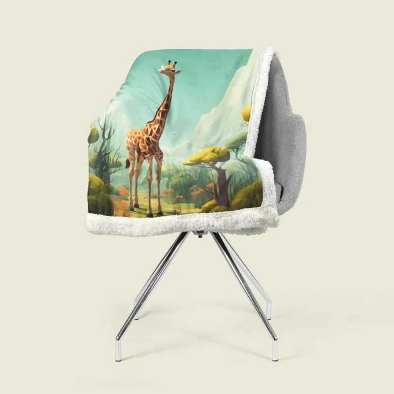 Isometric Giraffe Illustration Sherpa Fleece Blanket 1