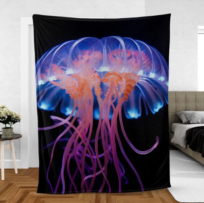 Jellyfish Aquatic Dance Fleece Blanket