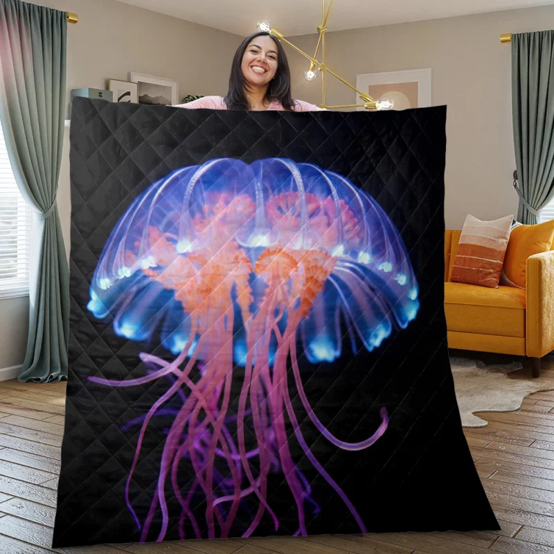 Jellyfish Aquatic Dance Quilt Blanket