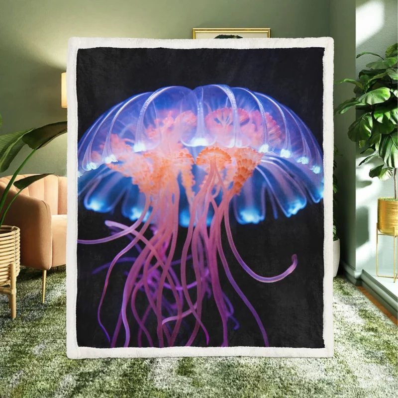 Jellyfish Aquatic Dance Sherpa Fleece Blanket