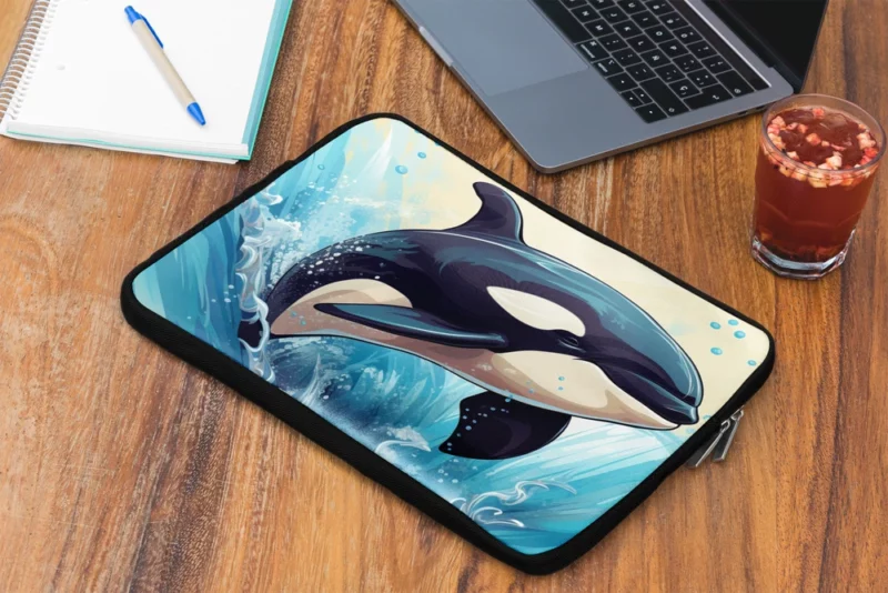 Jumping Orca Cartoon Laptop Sleeve 2