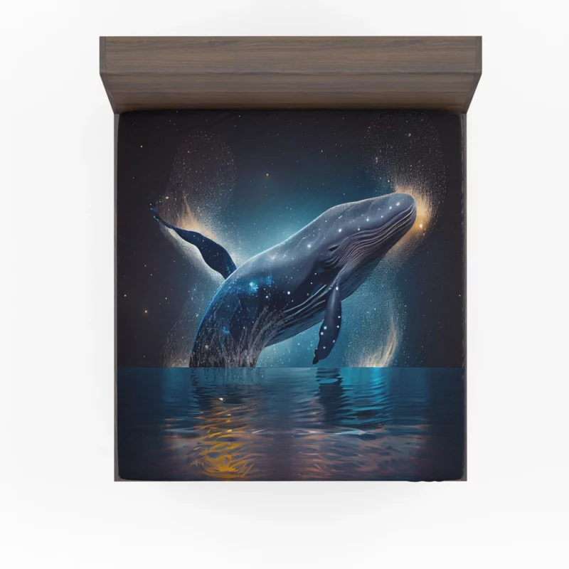 Jumping Whale AI Artwork Fitted Sheet