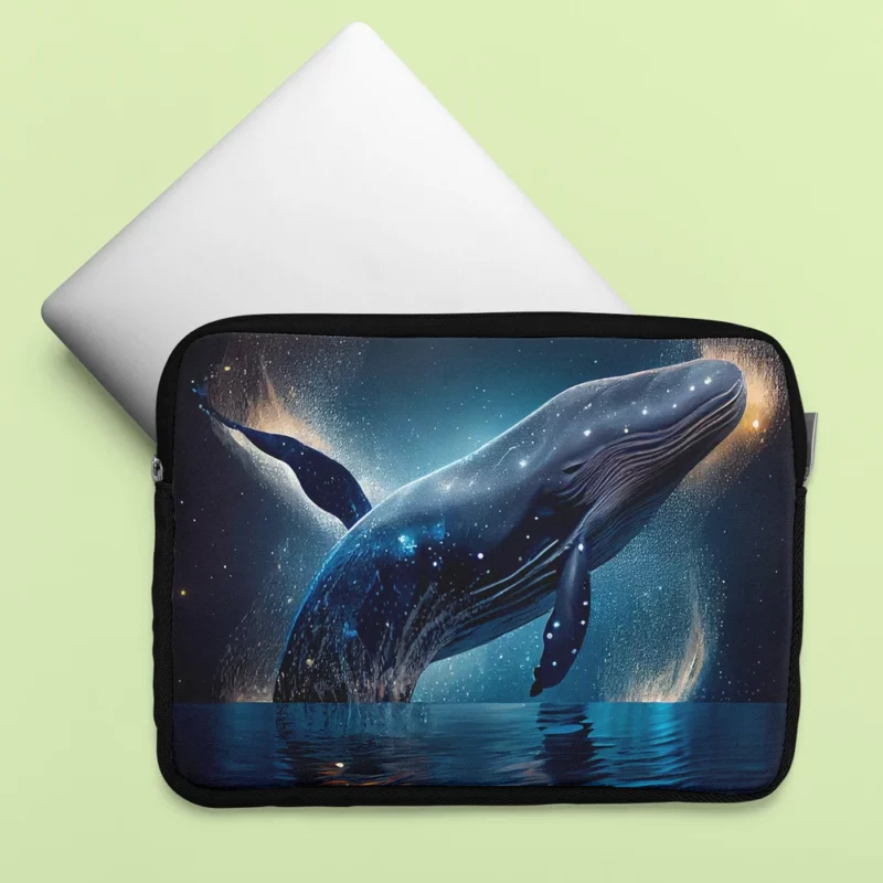 Jumping Whale AI Artwork Laptop Sleeve