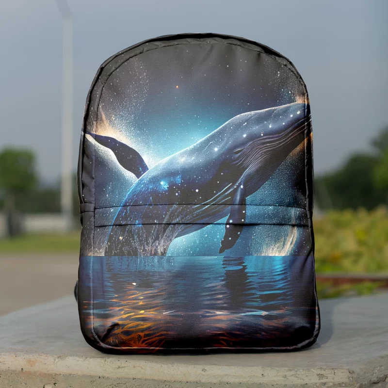 Jumping Whale AI Artwork Minimalist Backpack