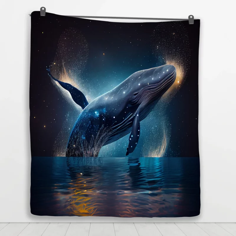 Jumping Whale AI Artwork Quilt Blanket 1