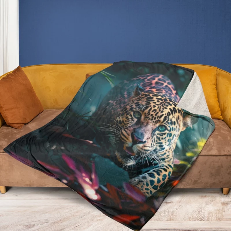 Jungle Racing Jaguar Fleece Blanket 1