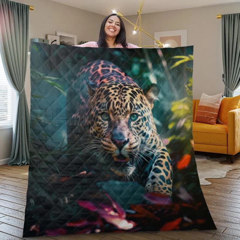 Jungle Racing Jaguar Quilt Blanket