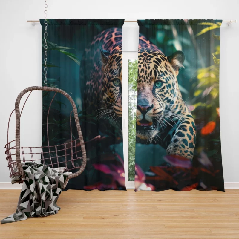 Jungle Racing Jaguar Window Curtain