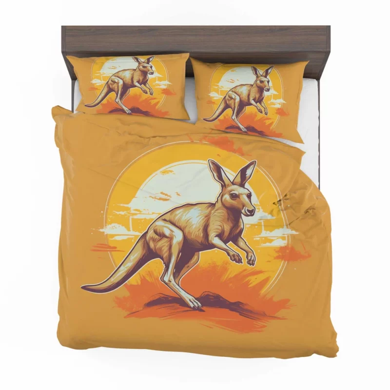Kangaroo Running in the Desert Bedding Set 2