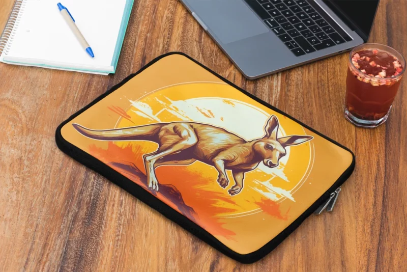 Kangaroo Running in the Desert Laptop Sleeve 2