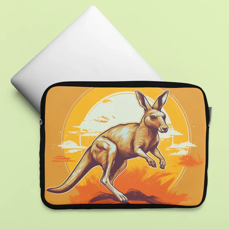 Kangaroo Running in the Desert Laptop Sleeve