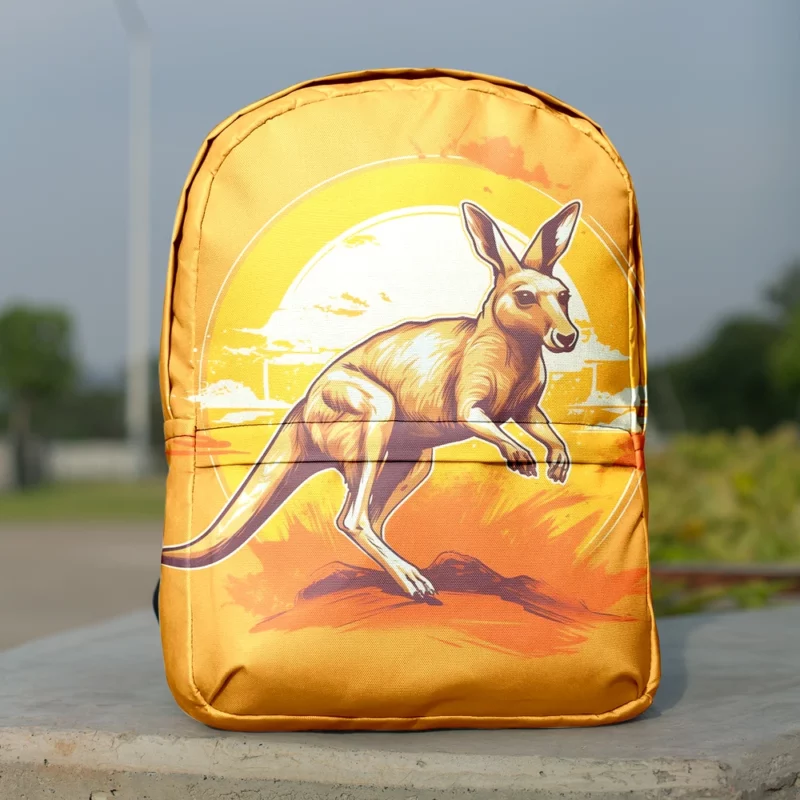 Kangaroo Running in the Desert Minimalist Backpack