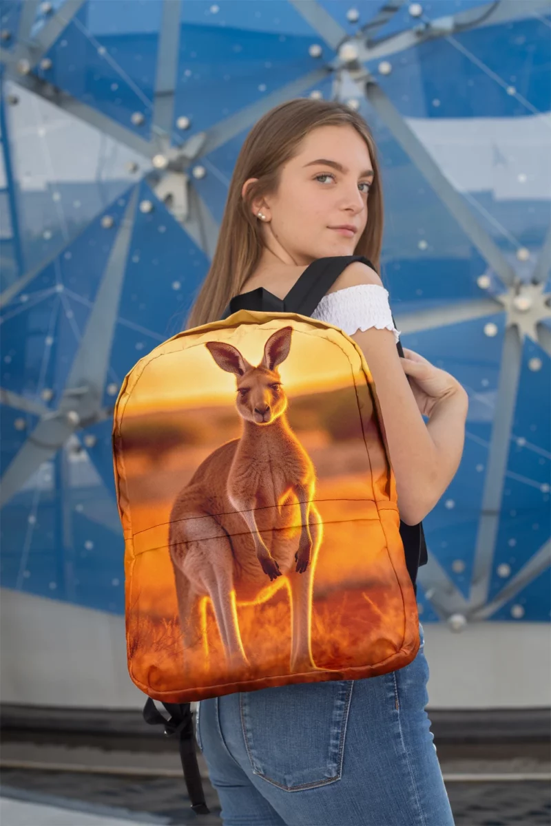 Kangaroo at Sunset Minimalist Backpack 2