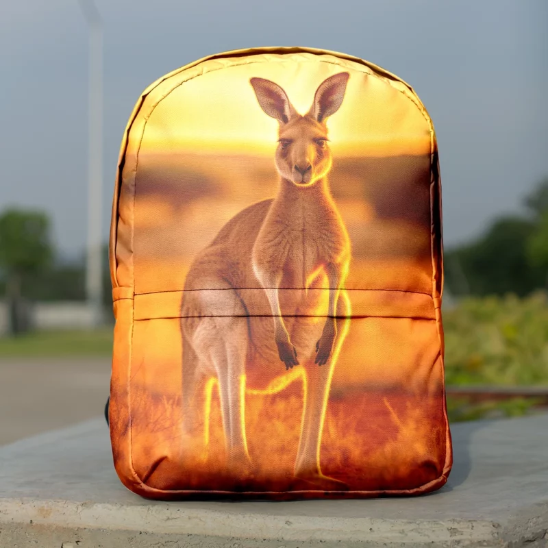 Kangaroo at Sunset Minimalist Backpack