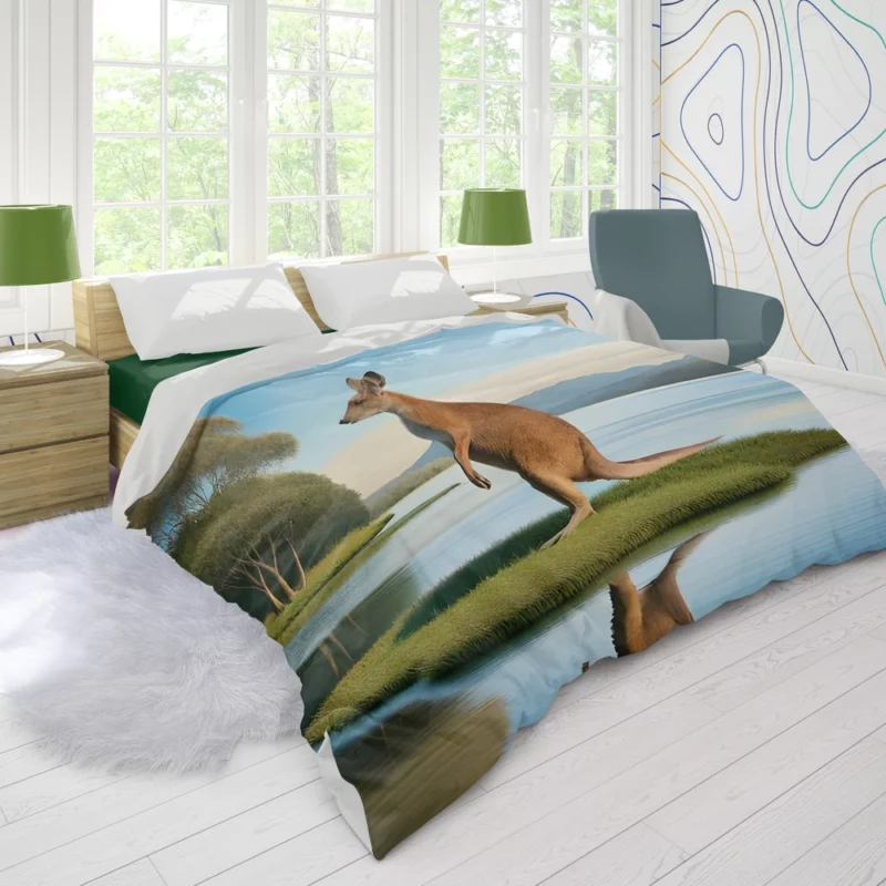 Kangaroo by the Lakeside Duvet Cover