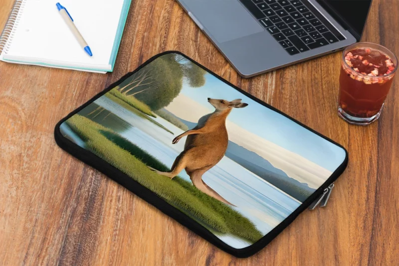 Kangaroo by the Lakeside Laptop Sleeve 2