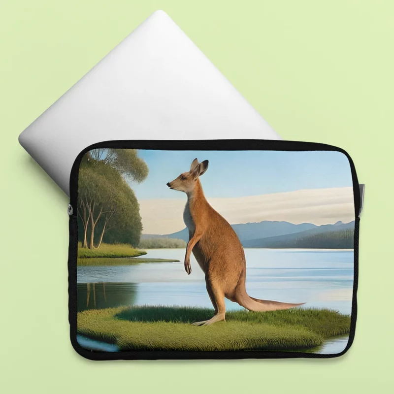 Kangaroo by the Lakeside Laptop Sleeve