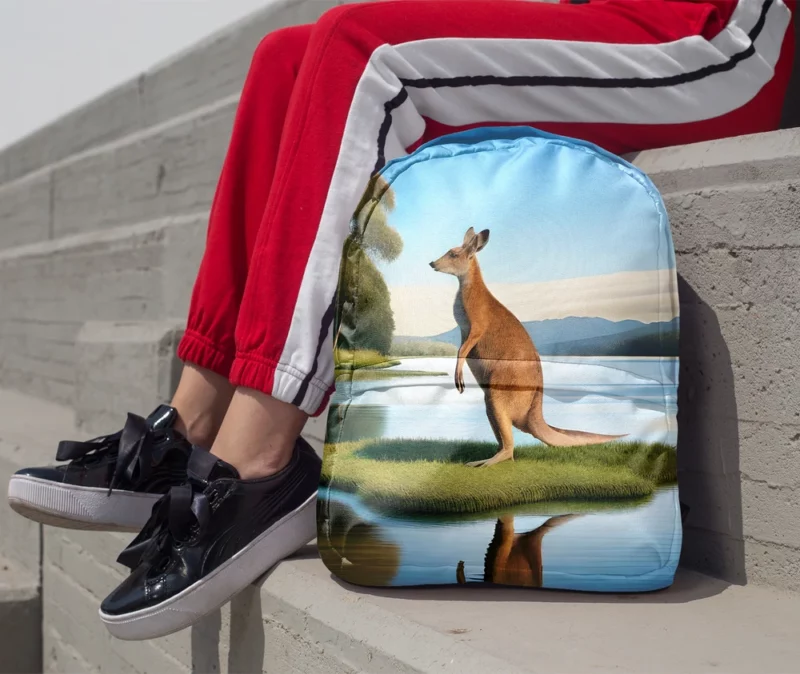 Kangaroo by the Lakeside Minimalist Backpack 1