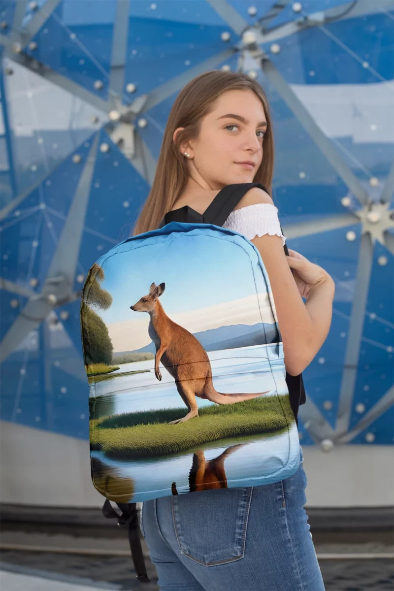 Kangaroo by the Lakeside Minimalist Backpack 2