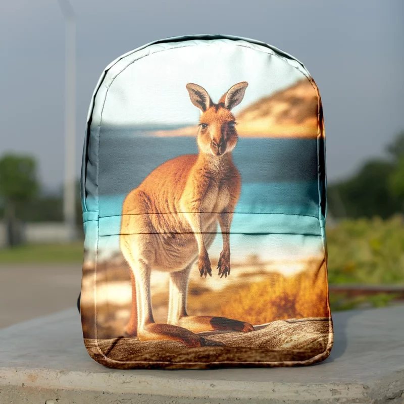 Kangaroo on Australian Beach Minimalist Backpack