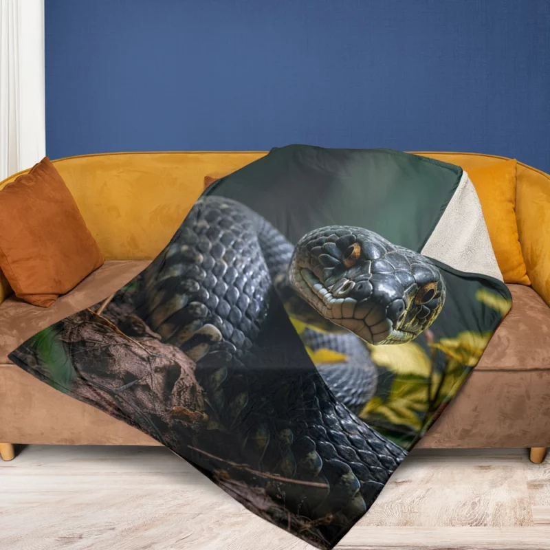 King Cobra AI Artwork Fleece Blanket 1