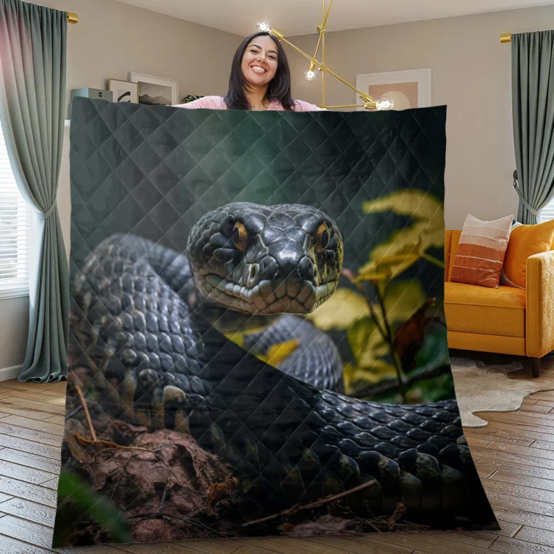 King Cobra AI Artwork Quilt Blanket