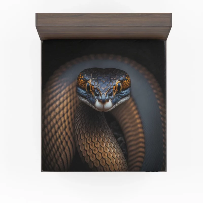 King Cobra Closeup Fitted Sheet
