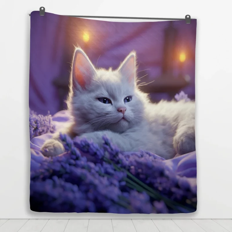 Kitten Sitting in Window Quilt Blanket 1