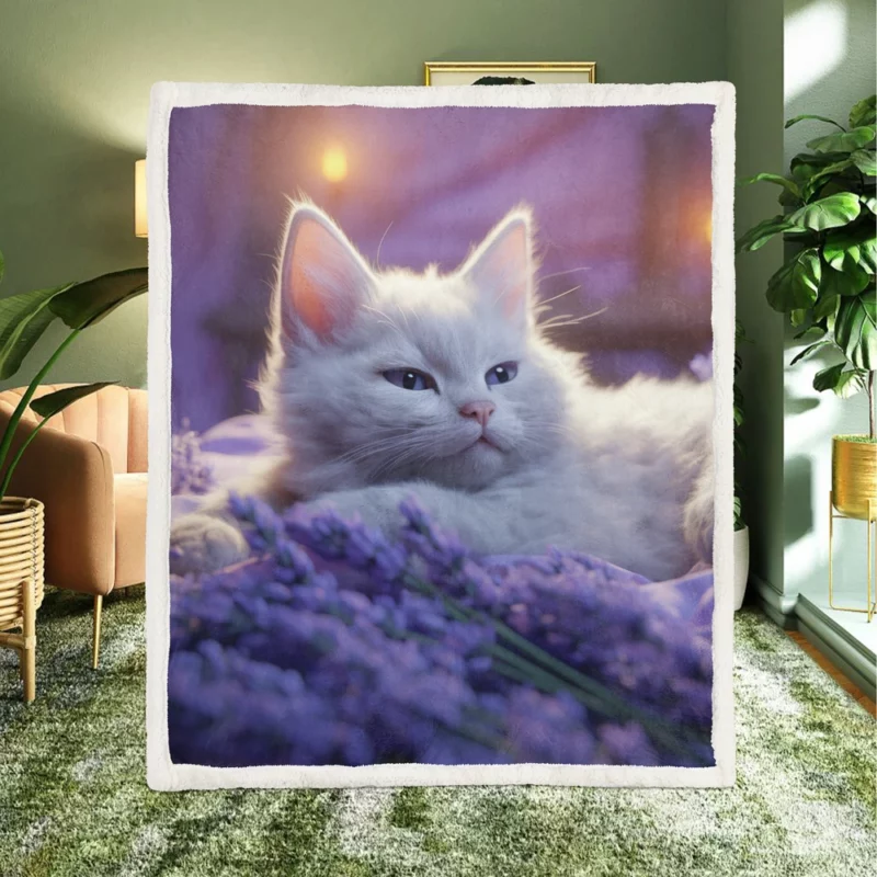 Kitten Sitting in Window Sherpa Fleece Blanket