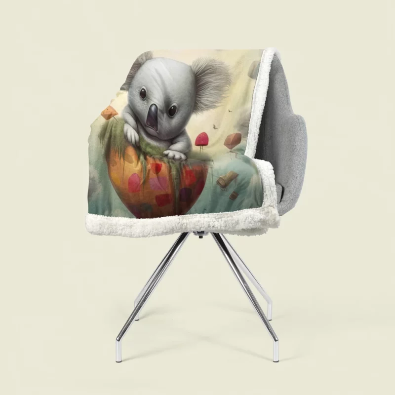 Koala Children Book Illustration Sherpa Fleece Blanket 1