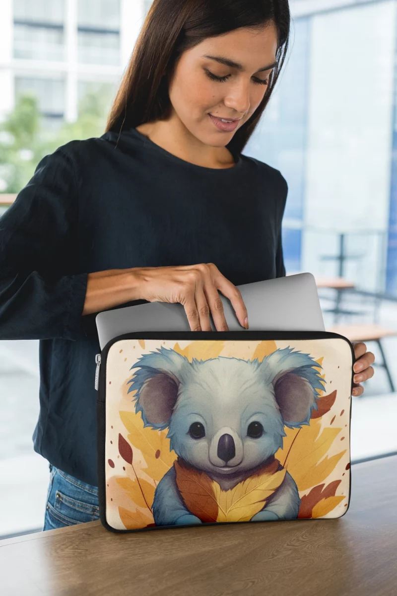 Koala Holding Eucalyptus Leaf Laptop Sleeve 1