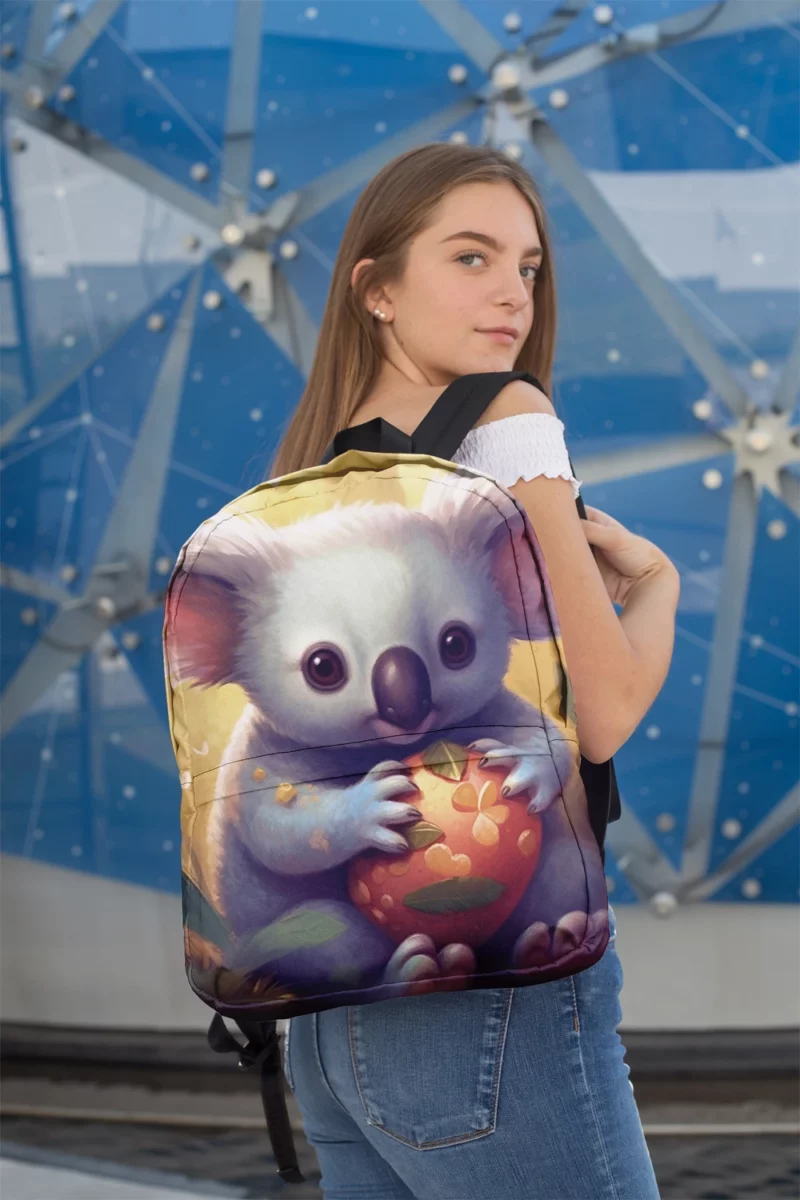 Koala Holding Heart Object Minimalist Backpack 2