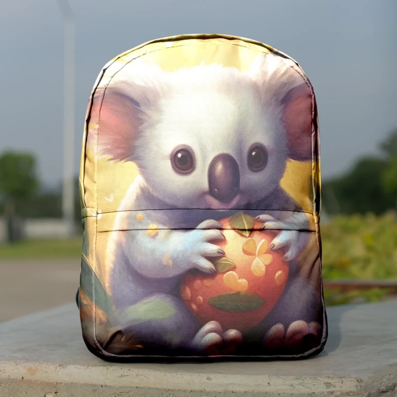 Koala Holding Heart Object Minimalist Backpack