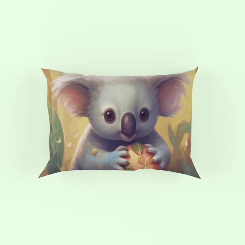 Koala Holding Heart Object Pillow Case