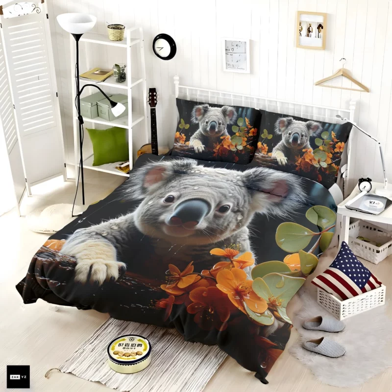 Koala Sitting on Branch Bedding Set