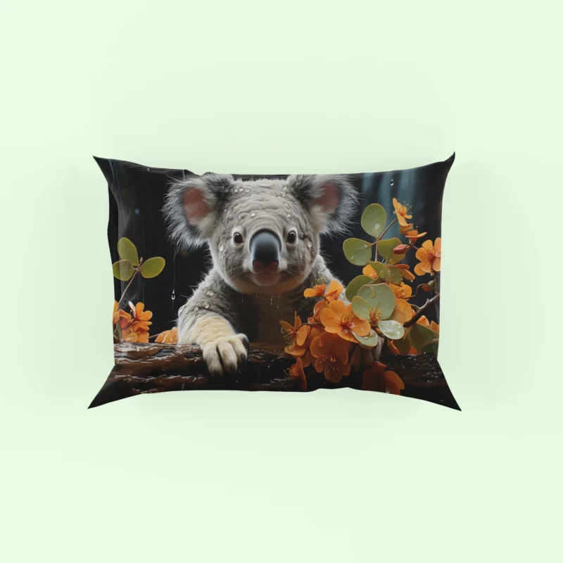 Koala Sitting on Branch Pillow Case