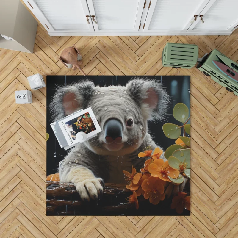 Koala Sitting on Branch Rug