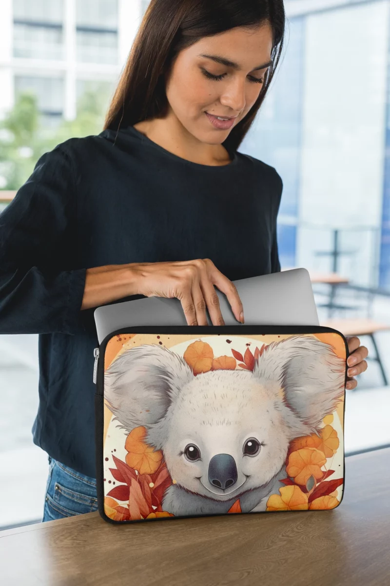 Koala Surrounded by Leaves Laptop Sleeve 1