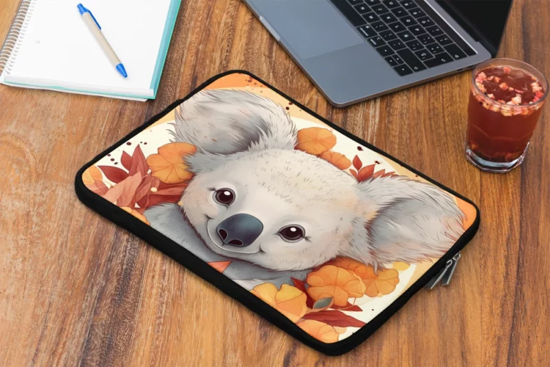 Koala Surrounded by Leaves Laptop Sleeve 2