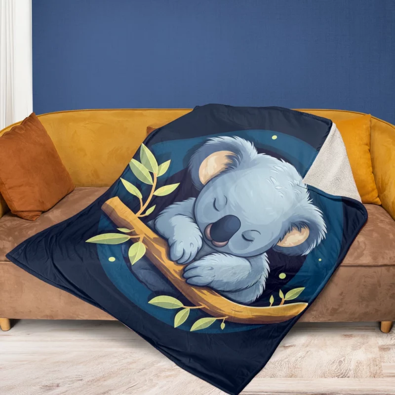 Koala T-Shirt Graphics Fleece Blanket 1