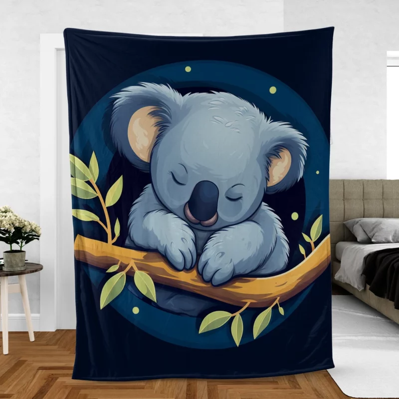 Koala T-Shirt Graphics Fleece Blanket