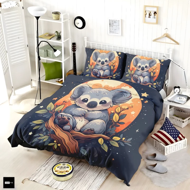 Koala Under the Full Moon Bedding Set