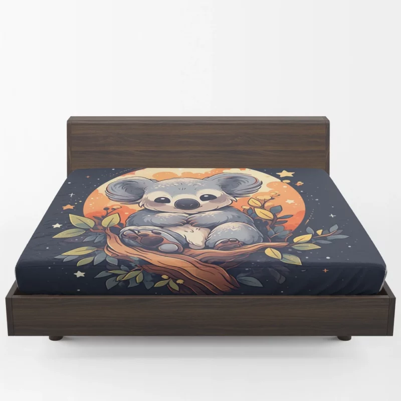 Koala Under the Full Moon Fitted Sheet 1