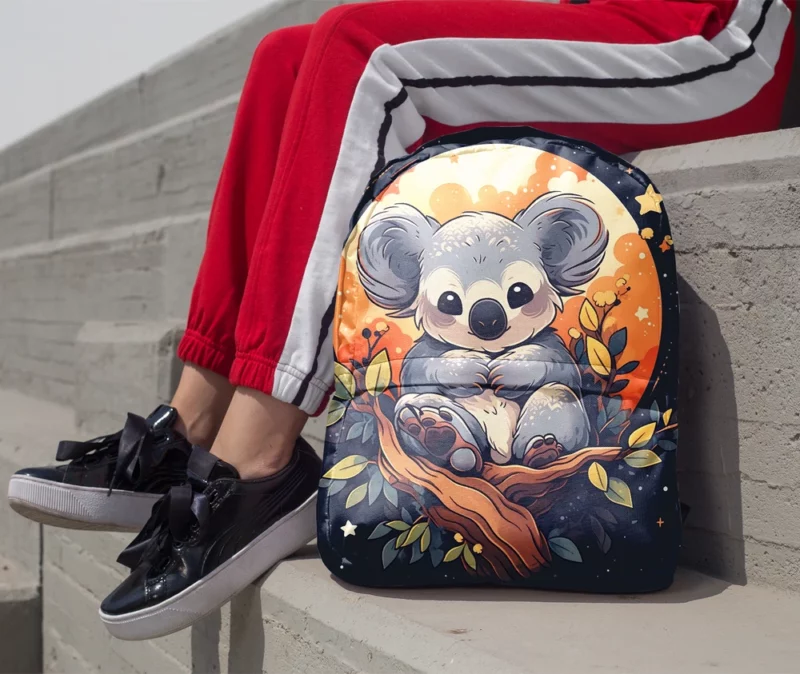 Koala Under the Full Moon Minimalist Backpack 1