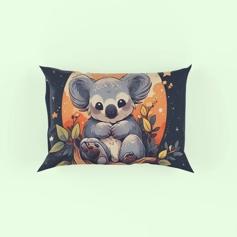 Koala Under the Full Moon Pillow Case