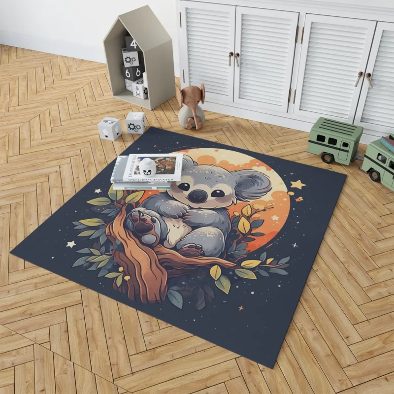 Koala Under the Full Moon Rug 1