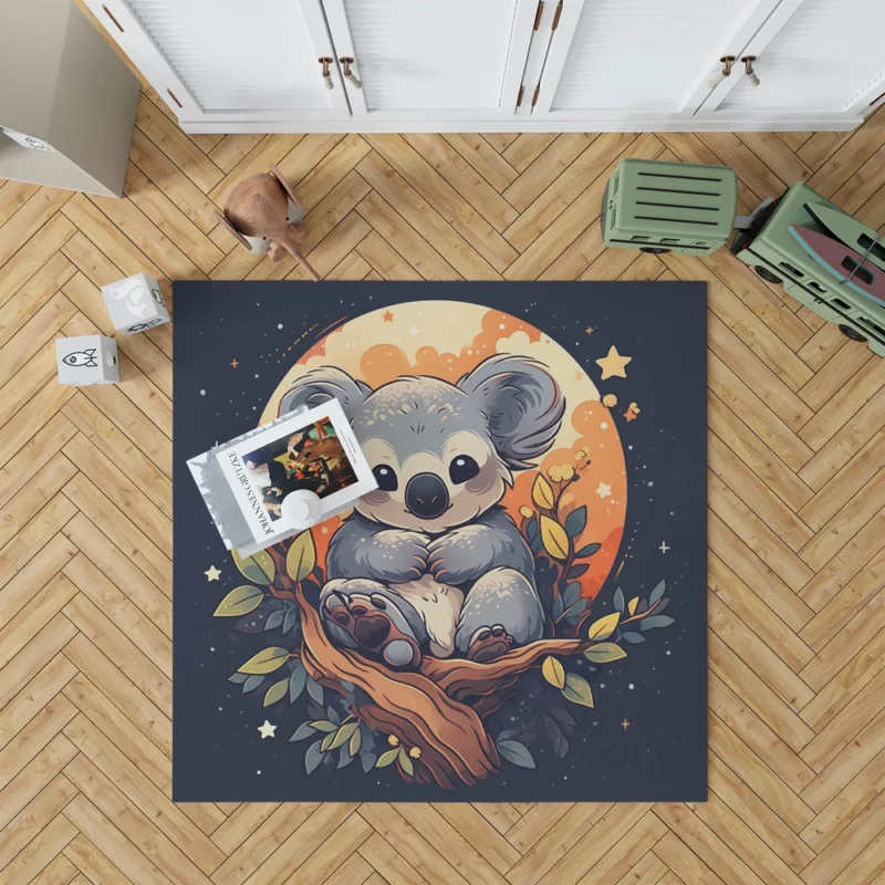 Koala Under the Full Moon Rug